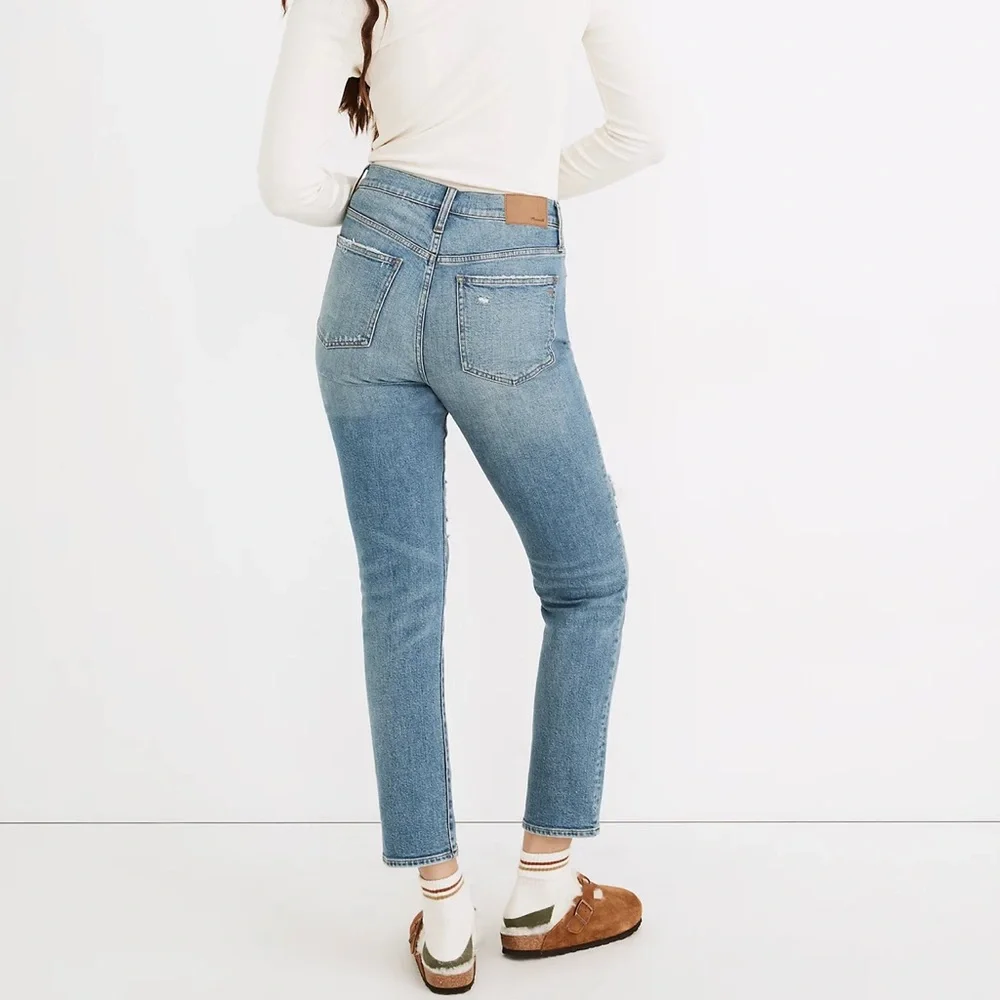 ❤️ Madewell The Perfect High Waist Ripped Vintage Jeans Denman Wash - Picture 2 of 11